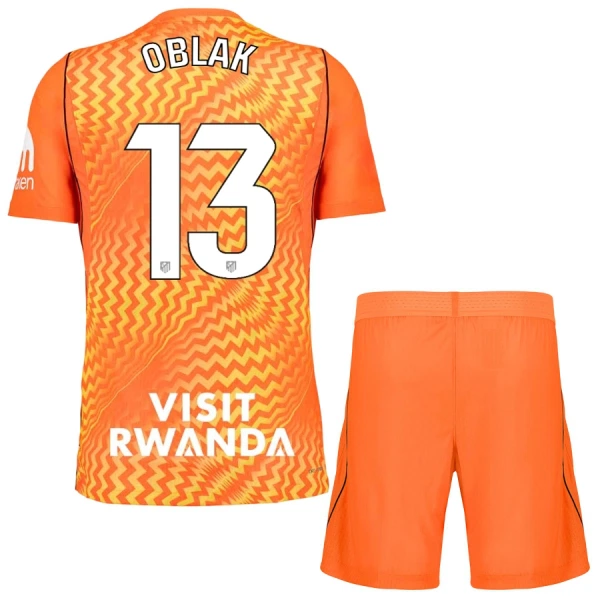 Brankářské Fotbalové Dresy Atlético Madrid Jan Oblak 13 Dětské 2026-27 Oranžový Brankářské Fotbalové Dresy Atlético Madrid Jan Oblak 13 Dětské 2026-27 Oranžový