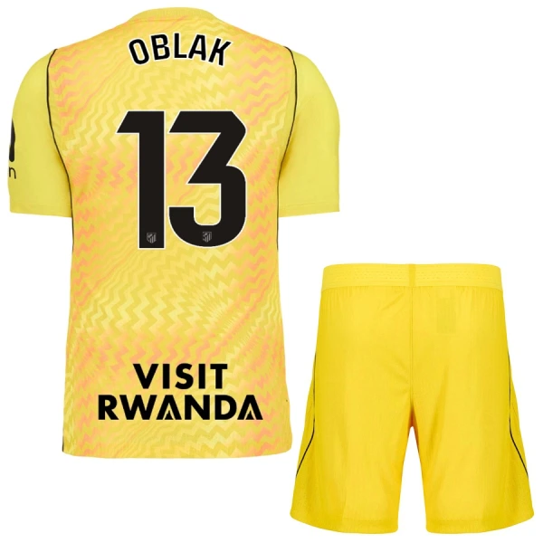 Brankářské Fotbalové Dresy Atlético Madrid Jan Oblak 13 Dětské 2026-27 Žlutá