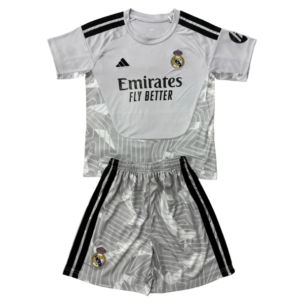Brankářské Fotbalové Dresy Real Madrid Dětské 2026-27 Šedá Brankářské Fotbalové Dresy Real Madrid Dětské 2026-27 Šedá