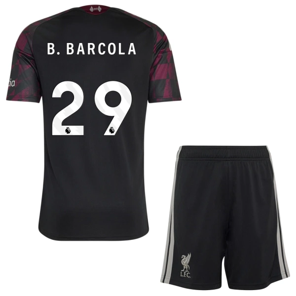 Fotbalové Dresy Liverpool FC B. Barcola 29 Dětské Alternativní 2026-27 Fotbalové Dresy Liverpool FC B. Barcola 29 Dětské Alternativní 2026-27